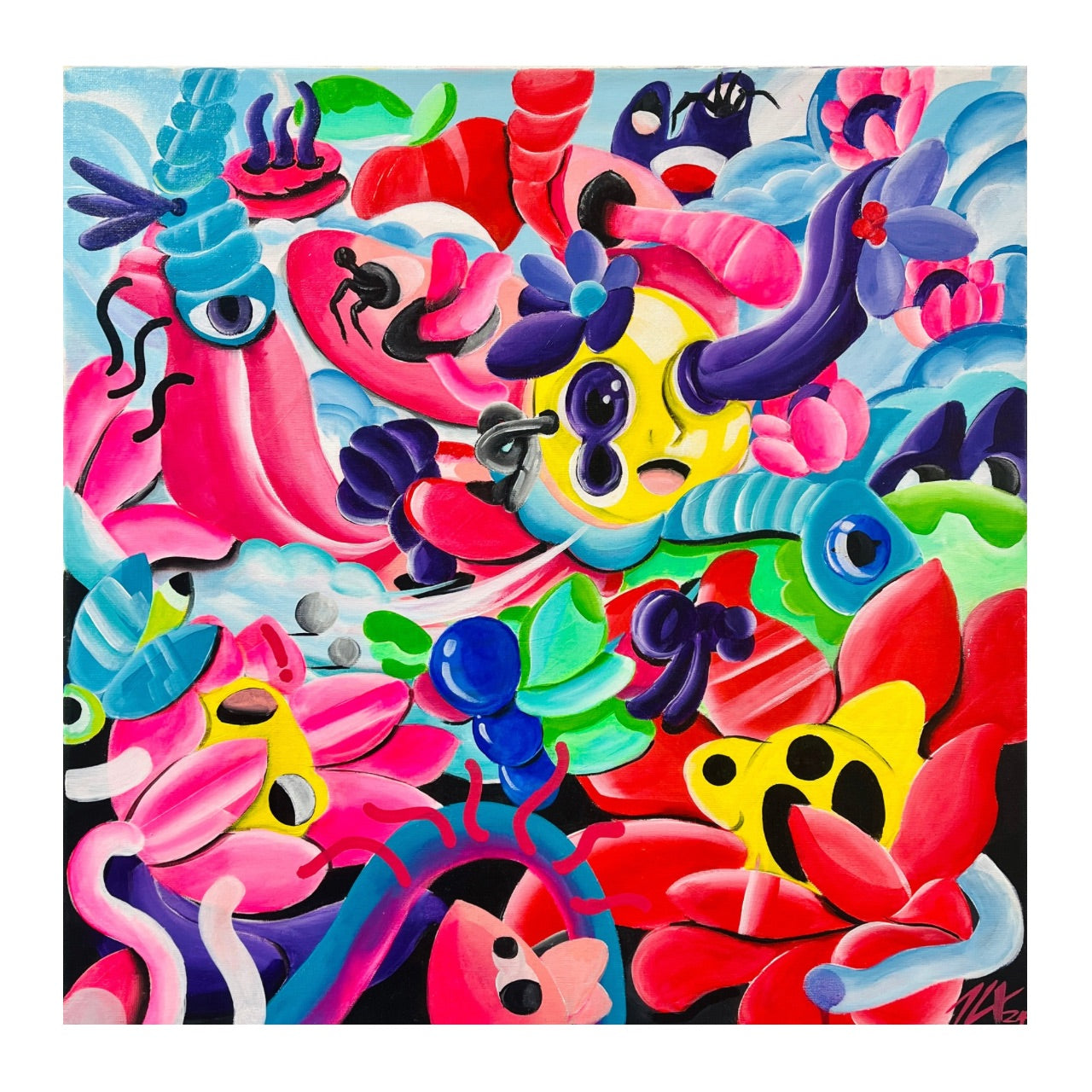 Fragmentos de Luz en el Caos - Obra original pintada en acrílico sobre lienzo por Acromyx.